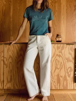 Women Imogene + Willie logan bleached indigo stripe
