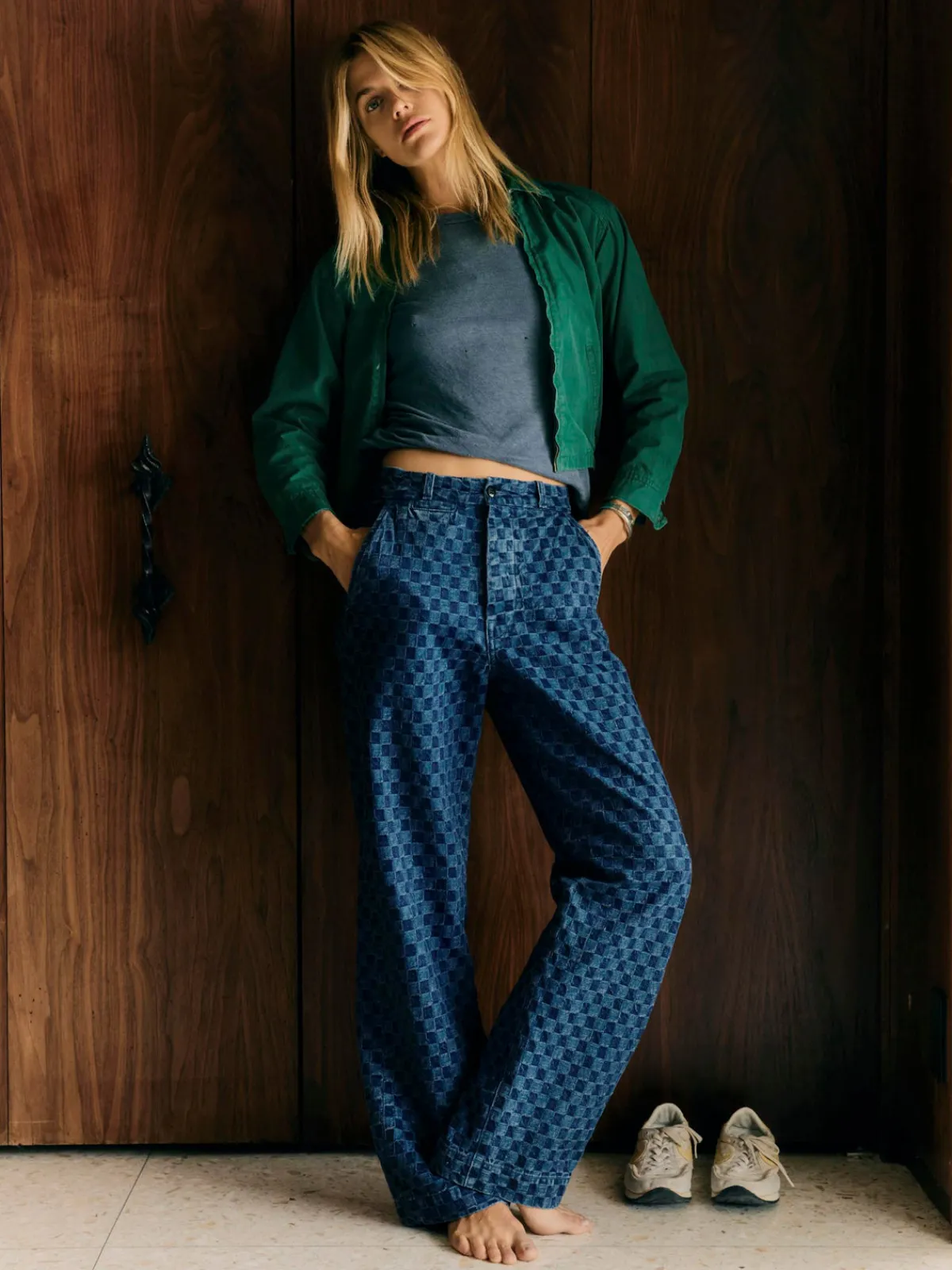 Women Imogene + Willie logan washed indigo check