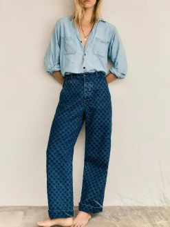 Women Imogene + Willie logan washed indigo check