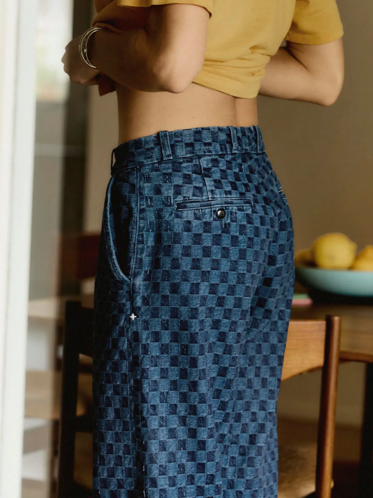 Women Imogene + Willie logan washed indigo check