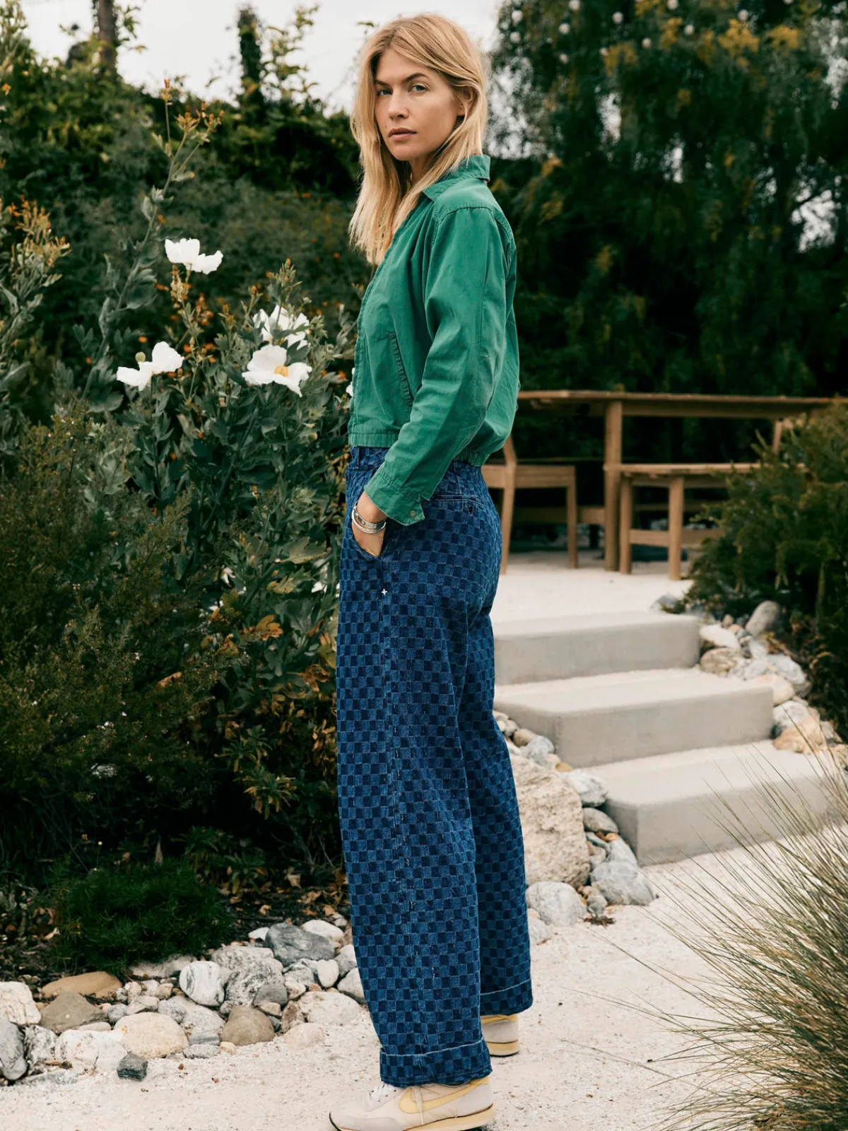 Women Imogene + Willie logan washed indigo check