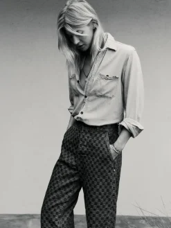Women Imogene + Willie logan washed indigo check