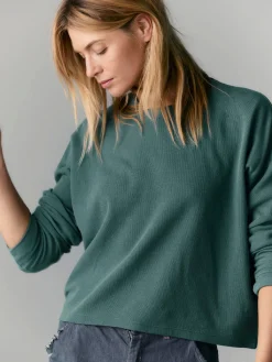 Women Imogene + Willie long sleeve midweight crew in spruce