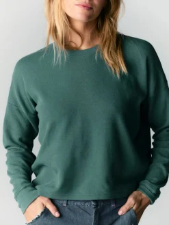 Women Imogene + Willie long sleeve midweight crew in spruce