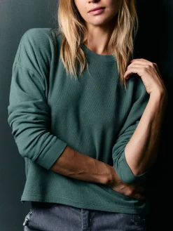 Women Imogene + Willie long sleeve midweight crew in spruce