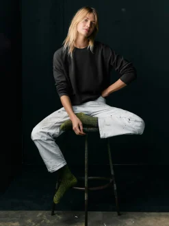 Women Imogene + Willie long sleeve midweight crew in faded black