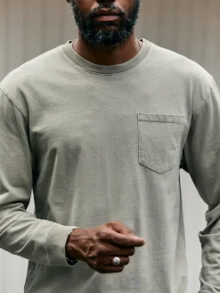 Imogene + Willie long sleeve pocket tee in stone