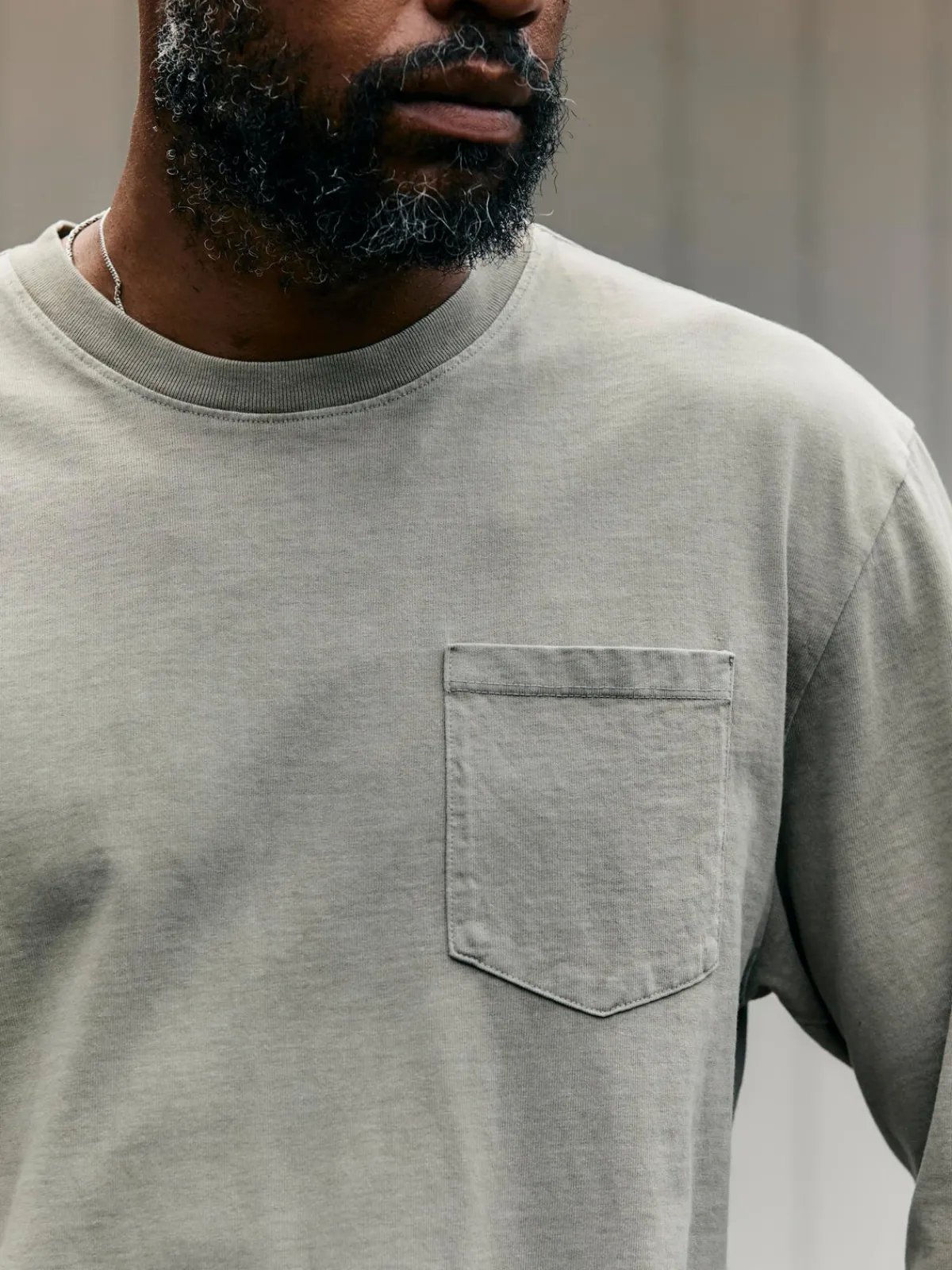 Imogene + Willie long sleeve pocket tee in stone