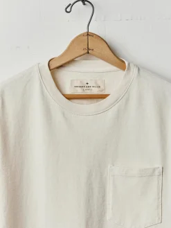 Imogene + Willie long sleeve pocket tee in vintage white