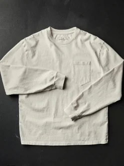 Imogene + Willie long sleeve pocket tee in vintage white