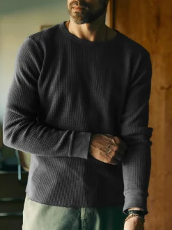Imogene + Willie long sleeve thermal crew in faded black