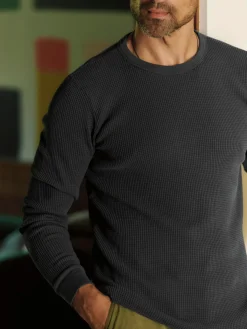 Imogene + Willie long sleeve thermal crew in faded black