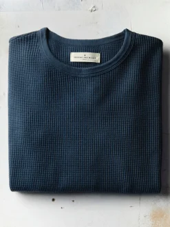 Imogene + Willie long sleeve thermal crew in steel blue