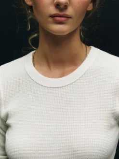 Women Imogene + Willie long sleeve waffle thermal in white