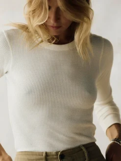 Women Imogene + Willie long sleeve waffle thermal in white