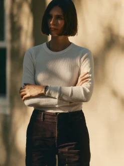 Women Imogene + Willie long sleeve waffle thermal in white
