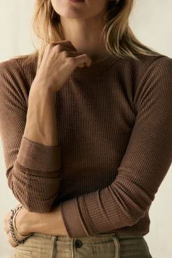 Women Imogene + Willie long sleeve waffle thermal in brown