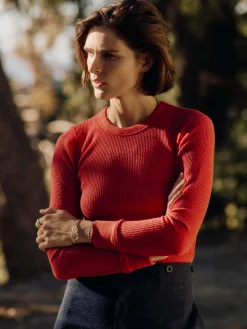 Women Imogene + Willie long sleeve waffle thermal in faded red