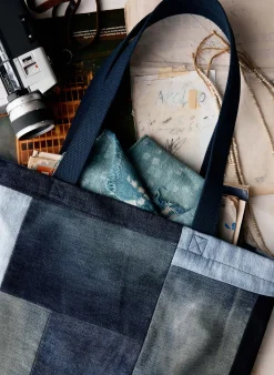 Women Imogene + Willie love fades recycled denim tote