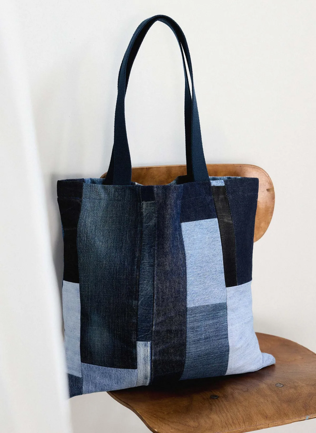 Women Imogene + Willie love fades recycled denim tote