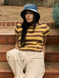 Women Imogene + Willie love fades recycled denim bucket hat
