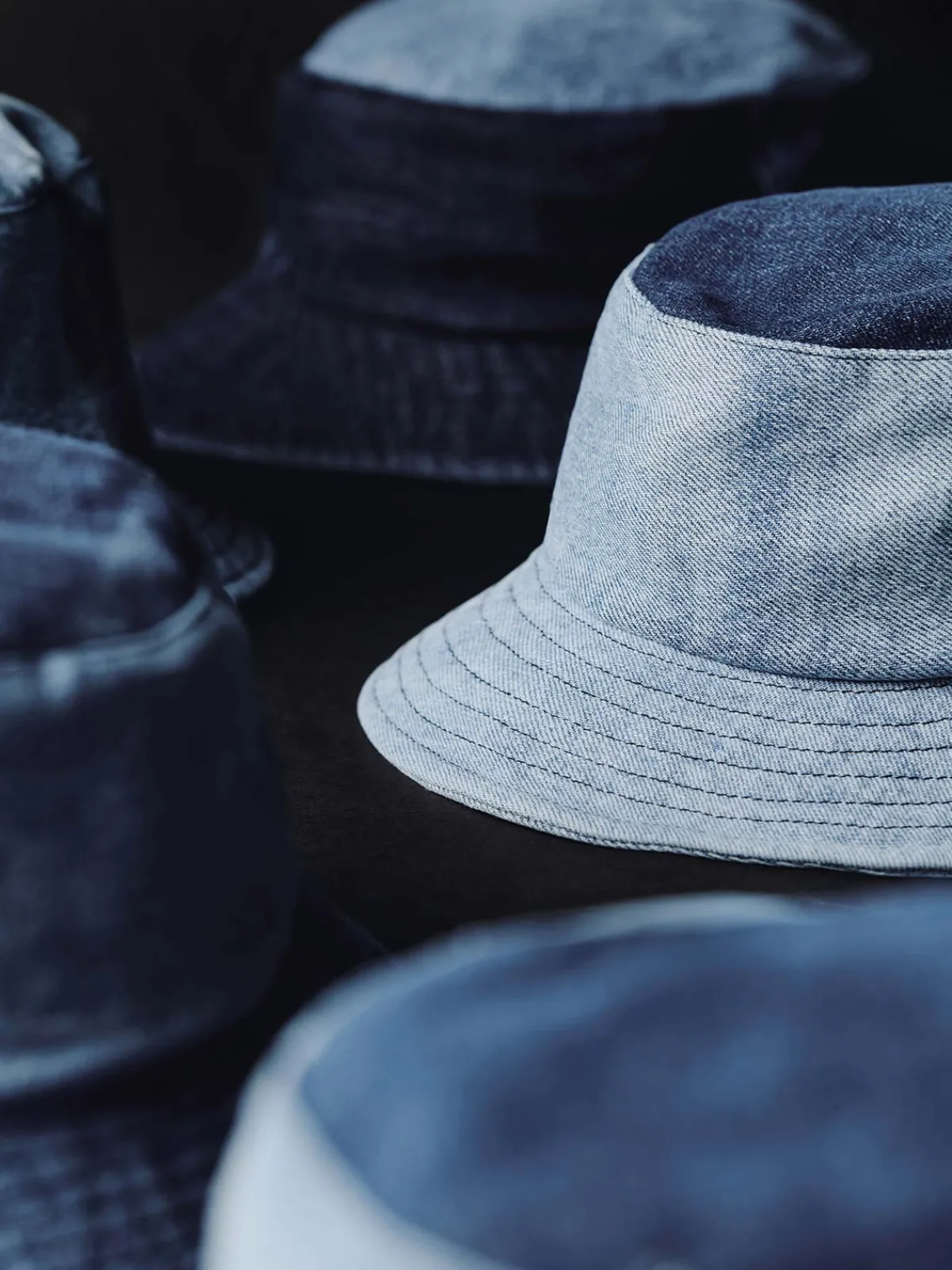 Women Imogene + Willie love fades recycled denim bucket hat