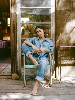 Women Imogene + Willie mcfly washed pearl snap