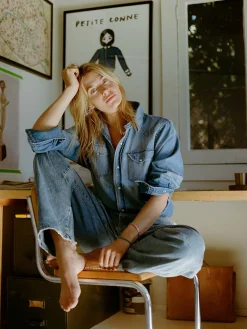 Women Imogene + Willie mcfly washed pearl snap