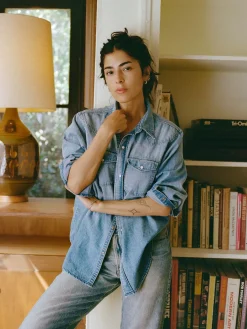 Women Imogene + Willie mcfly washed pearl snap