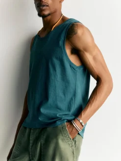 Imogene + Willie midweight box tank in teal
