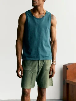 Imogene + Willie midweight box tank in teal