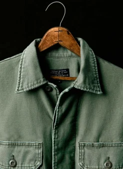 Women Imogene + Willie military shirt jacket in fatigue green