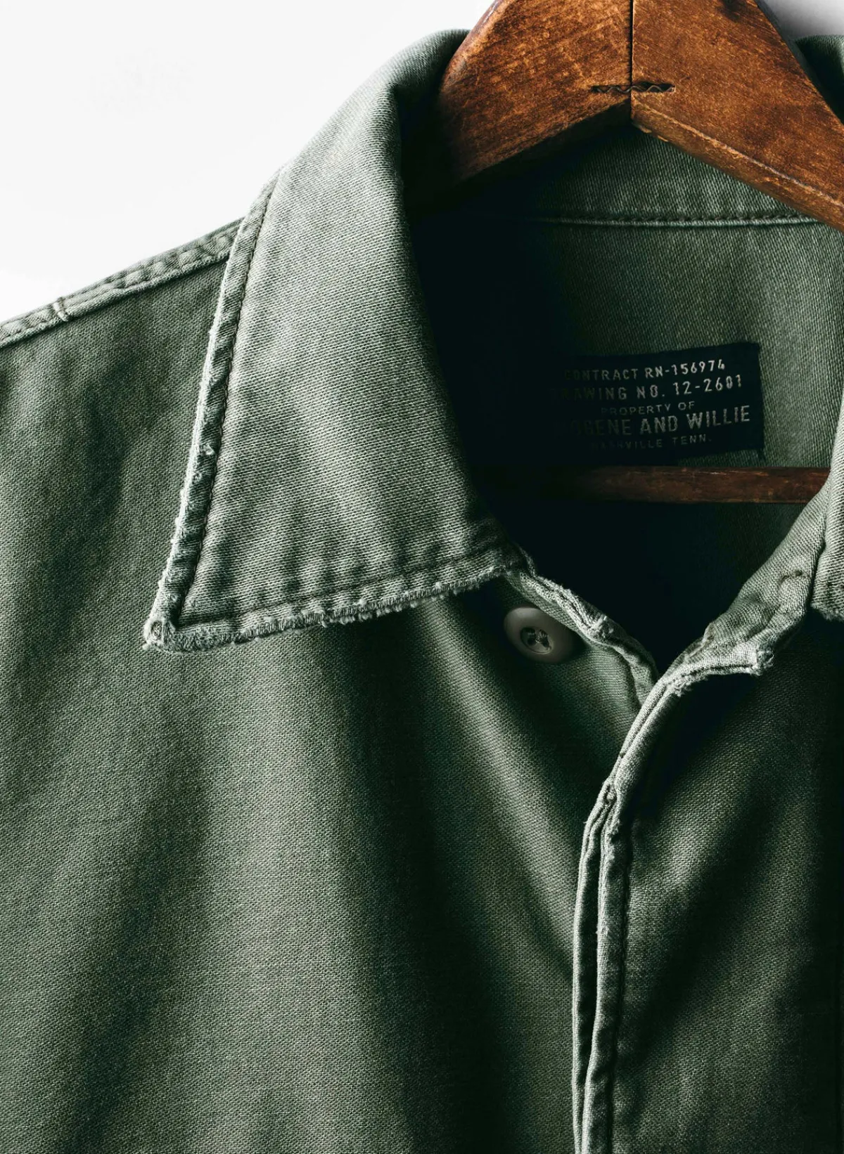 Women Imogene + Willie military shirt jacket in fatigue green