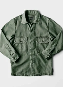 Women Imogene + Willie military shirt jacket in fatigue green