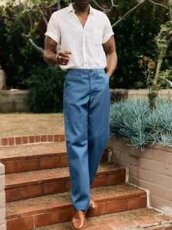 Imogene + Willie oceanside relaxed pant in postman blue