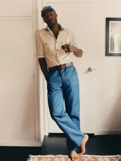 Imogene + Willie oceanside relaxed pant in postman blue