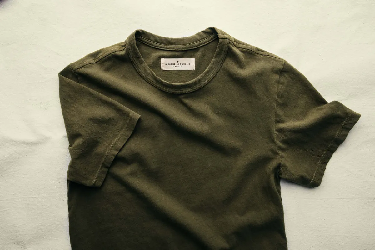 Women Imogene + Willie olive knit midweight crew