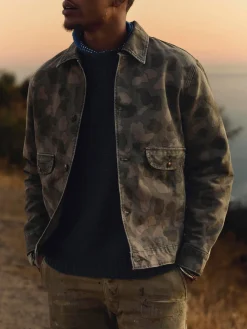 Imogene + Willie quilt lined canvas chore coat in camo