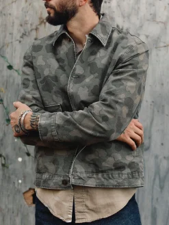 Imogene + Willie quilt lined canvas chore coat in camo
