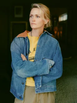 Women Imogene + Willie quilt lined washed denim chore coat