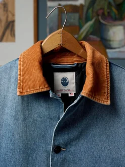 Women Imogene + Willie quilt lined washed denim chore coat