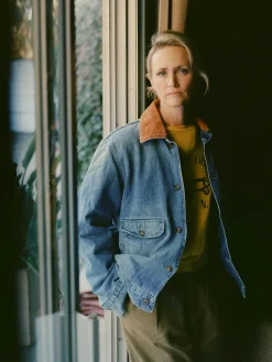 Women Imogene + Willie quilt lined washed denim chore coat