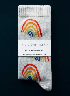 Women Imogene + Willie rainbow sock in natural