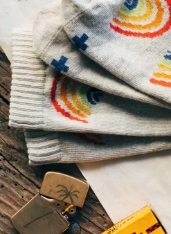 Women Imogene + Willie rainbow sock in natural
