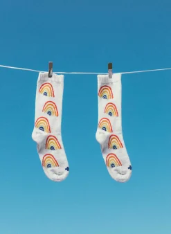 Women Imogene + Willie rainbow sock in natural