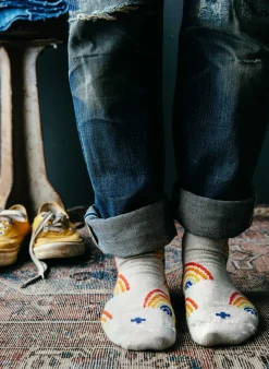 Women Imogene + Willie rainbow sock in natural