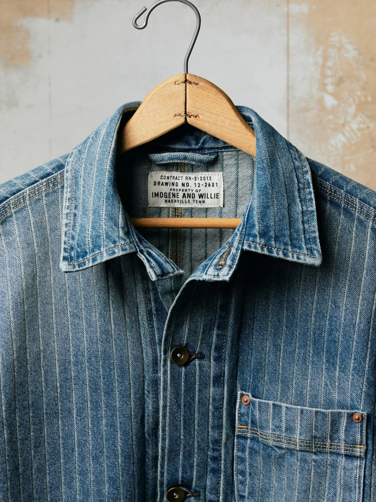Imogene + Willie ranch jacket in washed indigo stripe
