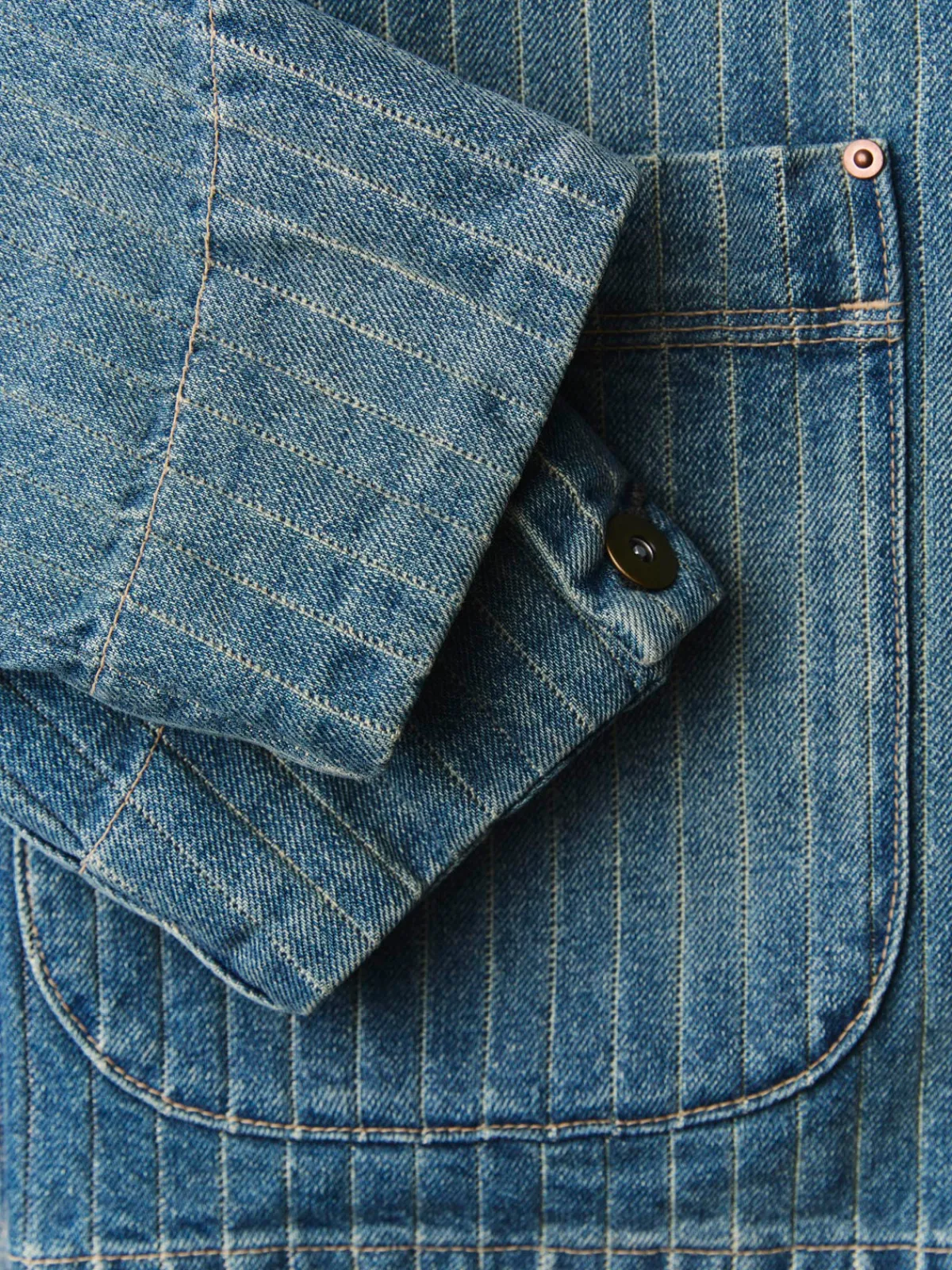 Imogene + Willie ranch jacket in washed indigo stripe