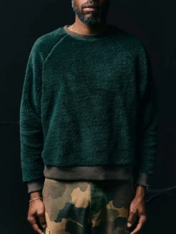 Imogene + Willie ribbed sherpa crew in fern