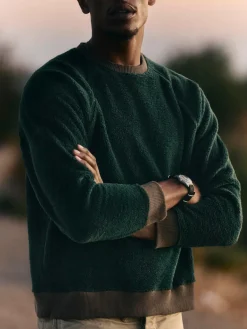 Imogene + Willie ribbed sherpa crew in fern